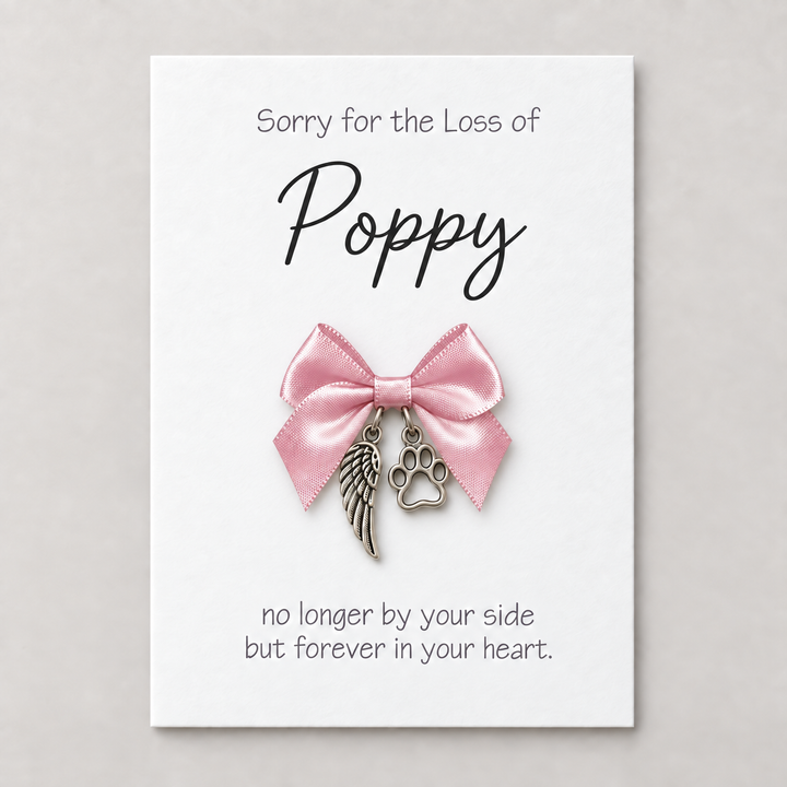 Personalised Pet Memorial & Sympathy Keepsake Card with Detachable Keepsake Charms – 5x7