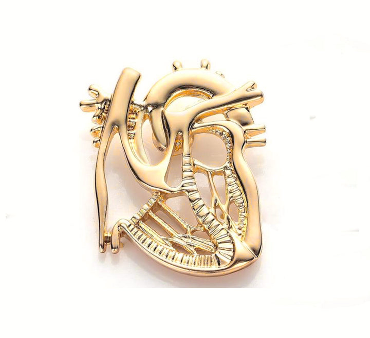 Heart circulation lapel pin brooch, featuring an elegant design that symbolizes the human circulatory system, perfect for healthcare professionals, students, and anatomy enthusiasts.