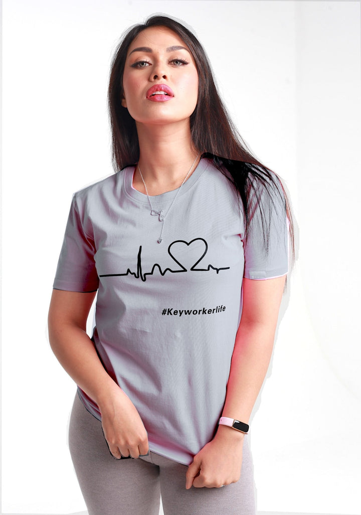 100% Cotton ECG Heart Beat T-shirt - Urban Grey