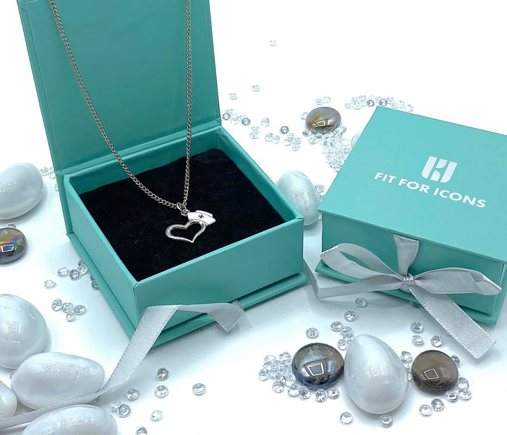 Nurse Hat Heart Necklace in silver, elegantly designed with a combination of a nurse hat and heart pendant, symbolizing care and dedication in the nursing profession.