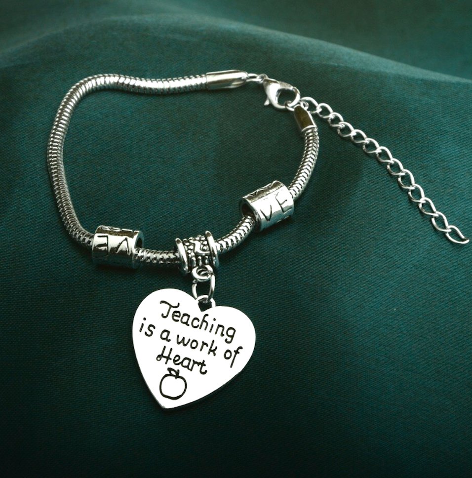 Teaching Is A Work Of Heart Bracelet