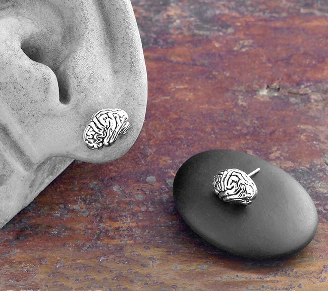 Anatomical Brain Stud Earrings