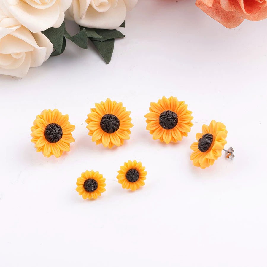 Deaf Awareness Hidden Disabilities Sunflower Stud Earrings, featuring a vibrant sunflower design that symbolizes inclusivity and support for individuals who are deaf or hard of hearing. A stylish accessory that promotes awareness and can be worn by advocates and allies alike.