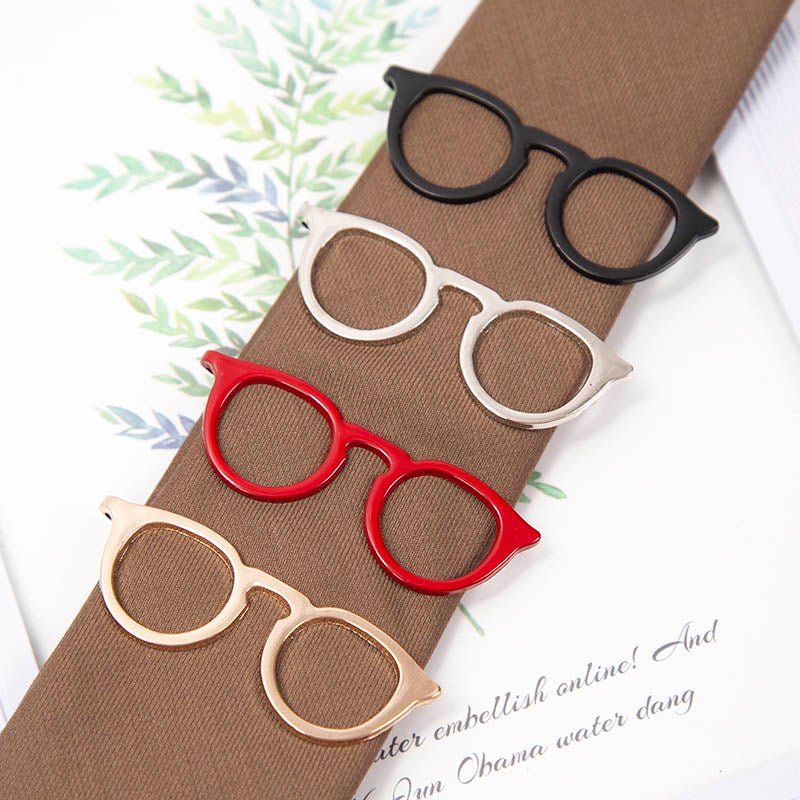 Optometrist Spectacles Glasses Tie Clips  Red