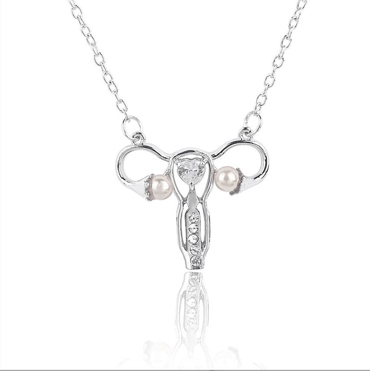 Uterus Necklace - Silver