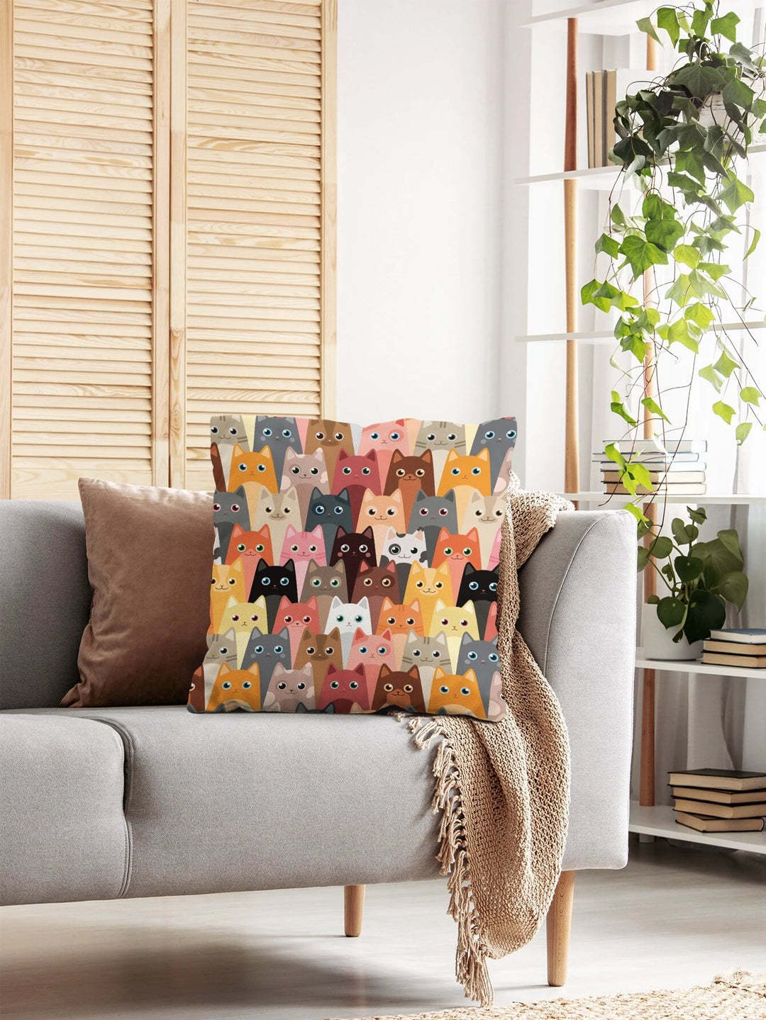 Multi Cats Cushion Cover