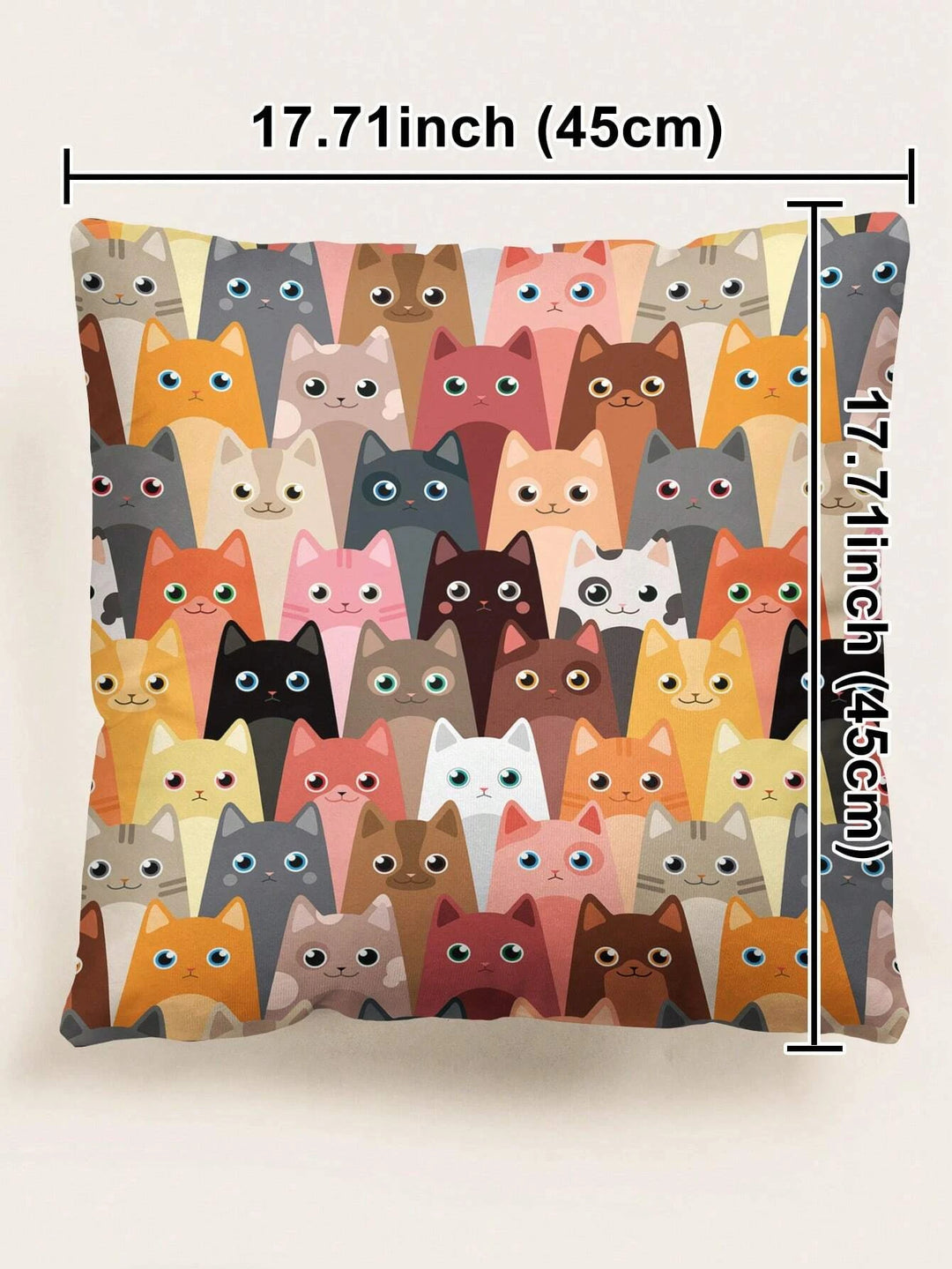 Multi Cats Cushion Cover