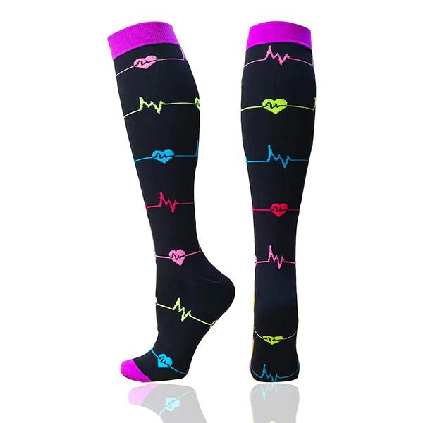 Lightweight Everyday Compression Socks - ECG Black, Purple