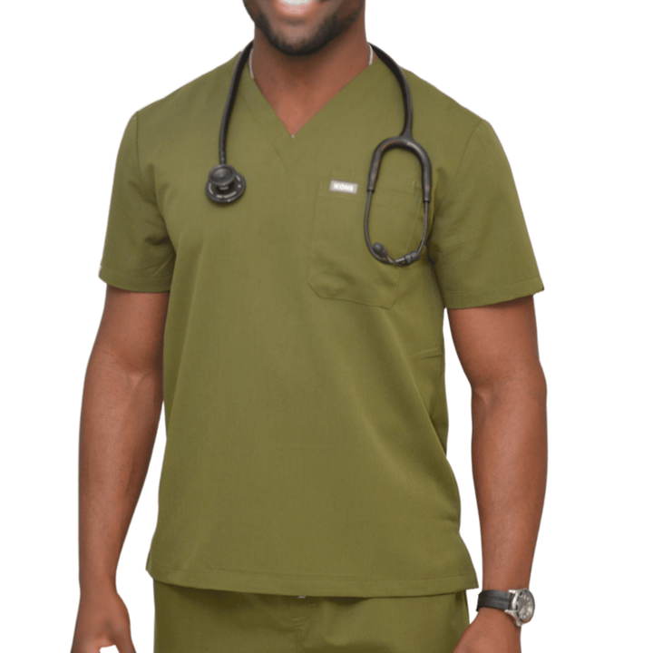 Ted 3 Pocket Scrub Top Sherwood Green