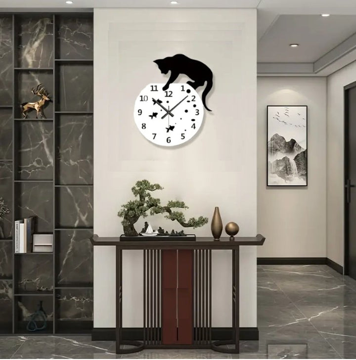 Cat Fish Wall Clock