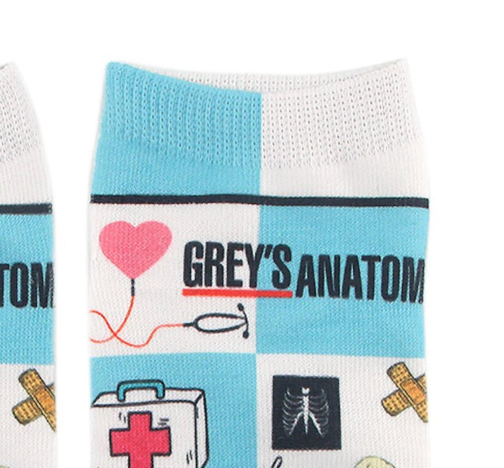 Grey's Anatomy Blue & White Cotton Socks