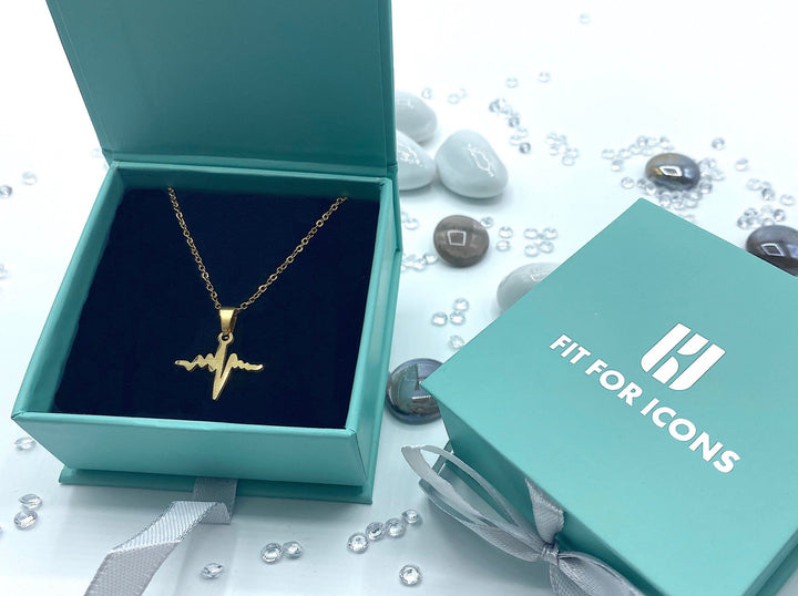 ECG Heartbeat Necklace - Gold