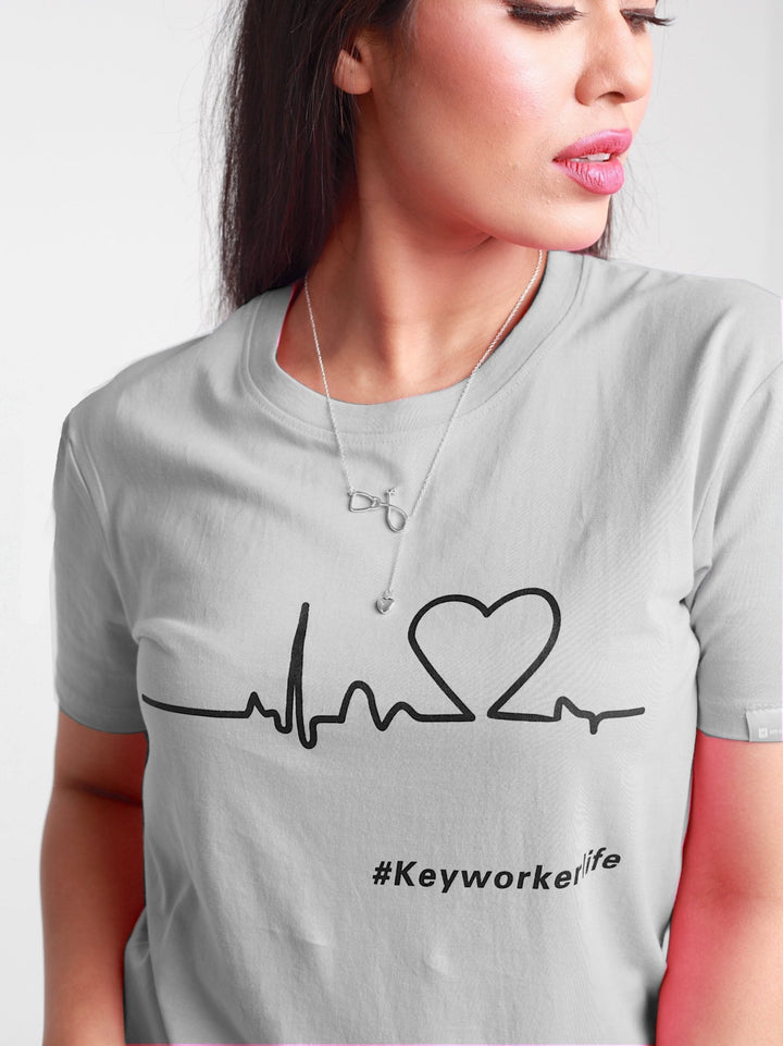 100% Cotton ECG Heart Beat T-shirt - Urban Grey