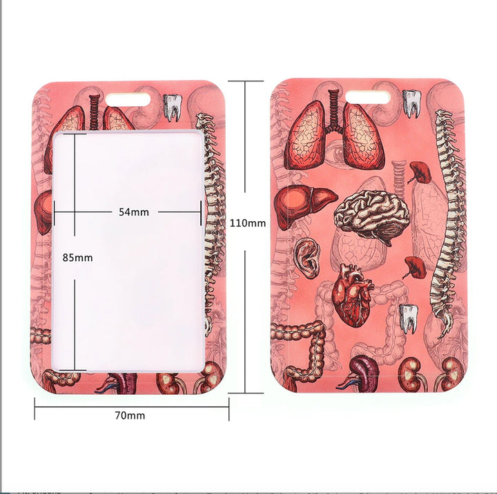 Human Major Organs Vintage Design Lanyard & ID Card Holder