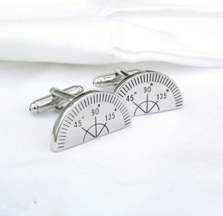 Protractor Education Cufflinks Silver