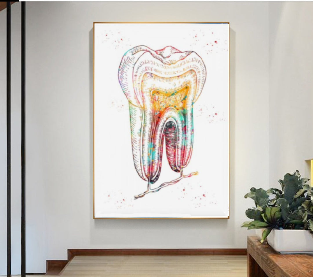 Tooth Cross Section 100% Cotton Canvas Wall Art Print