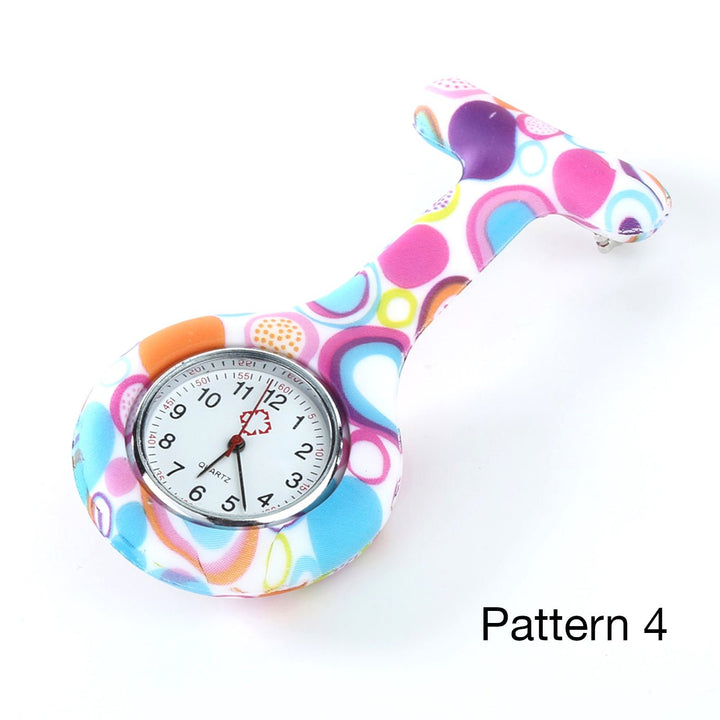 Psychedelic Patterned Fob Watch, an ideal accessory for healthcare professionals and educators.