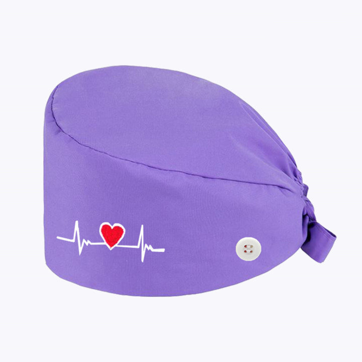 ECG Print Scrub Hat - Violet