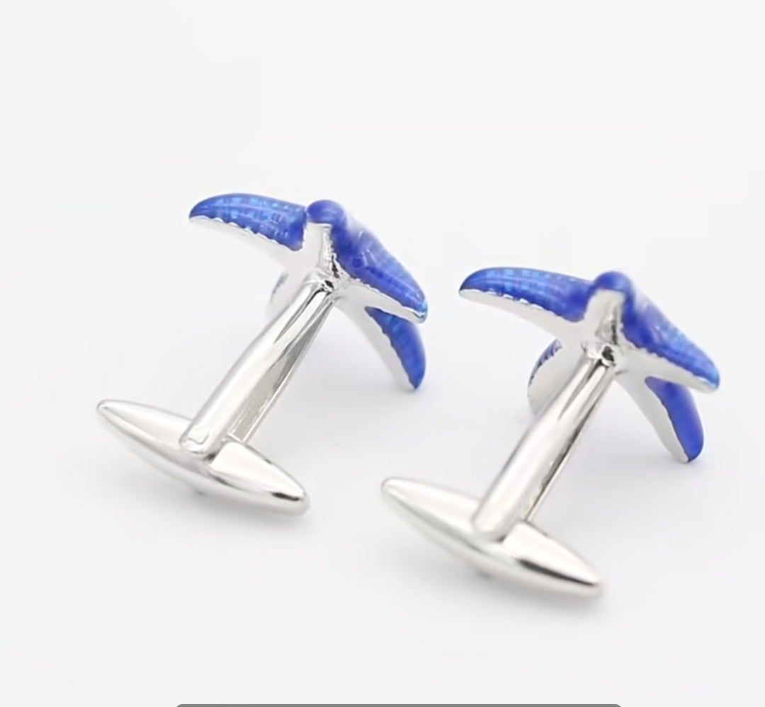 Blue Starfish Social Care Cufflinks Silver