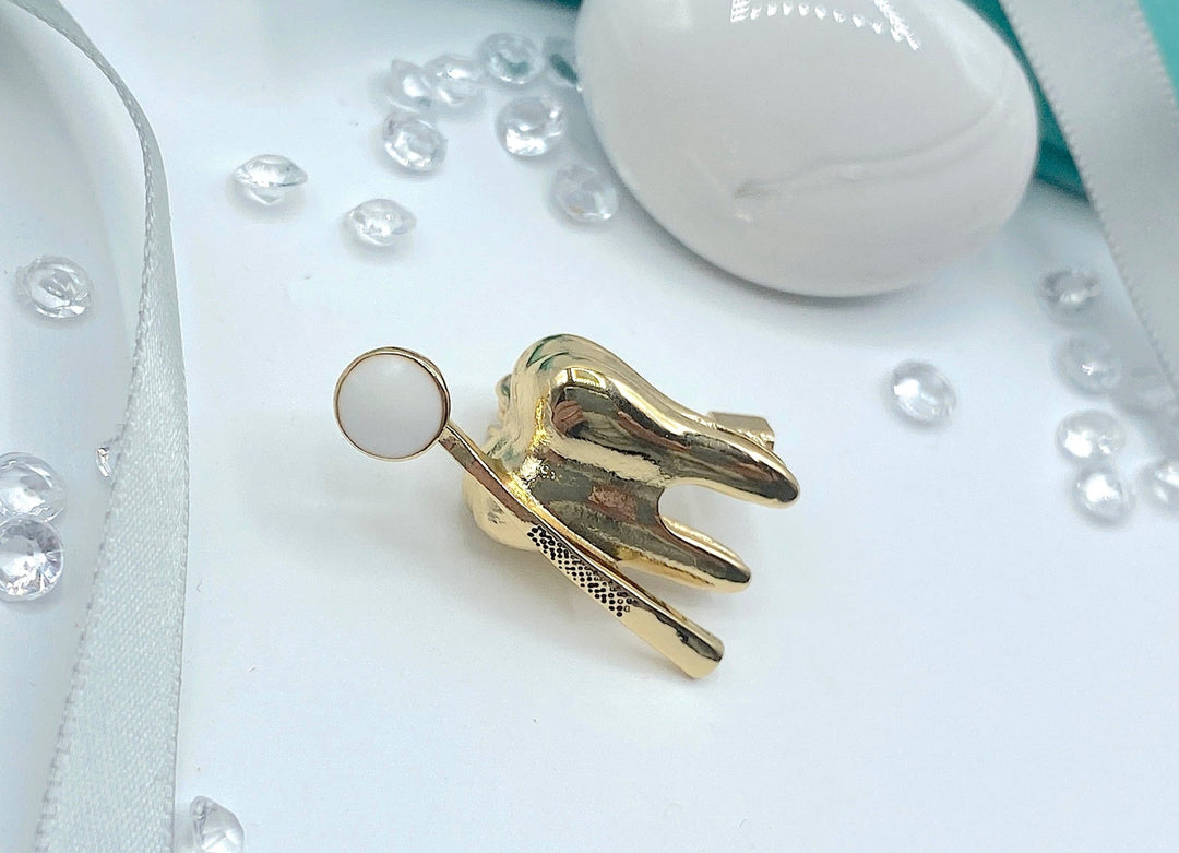 Tooth & Mirror Dentistry Lapel Pin Brooch