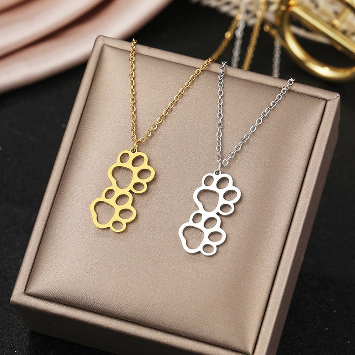 Double Paw Gold Necklace