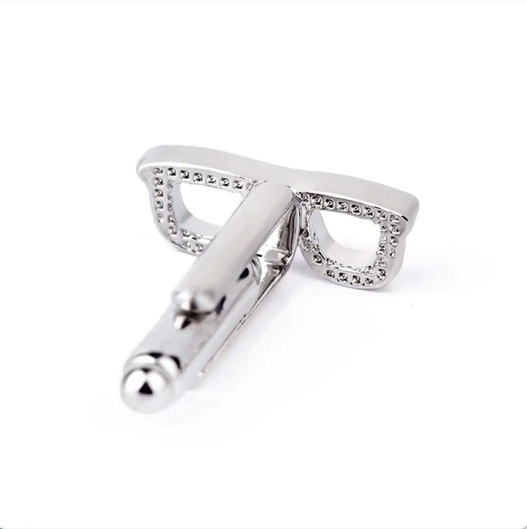 Spectacle Glasses Cufflinks & Tie Pin