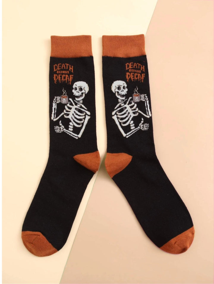 Death Before Decaf Cotton Socks