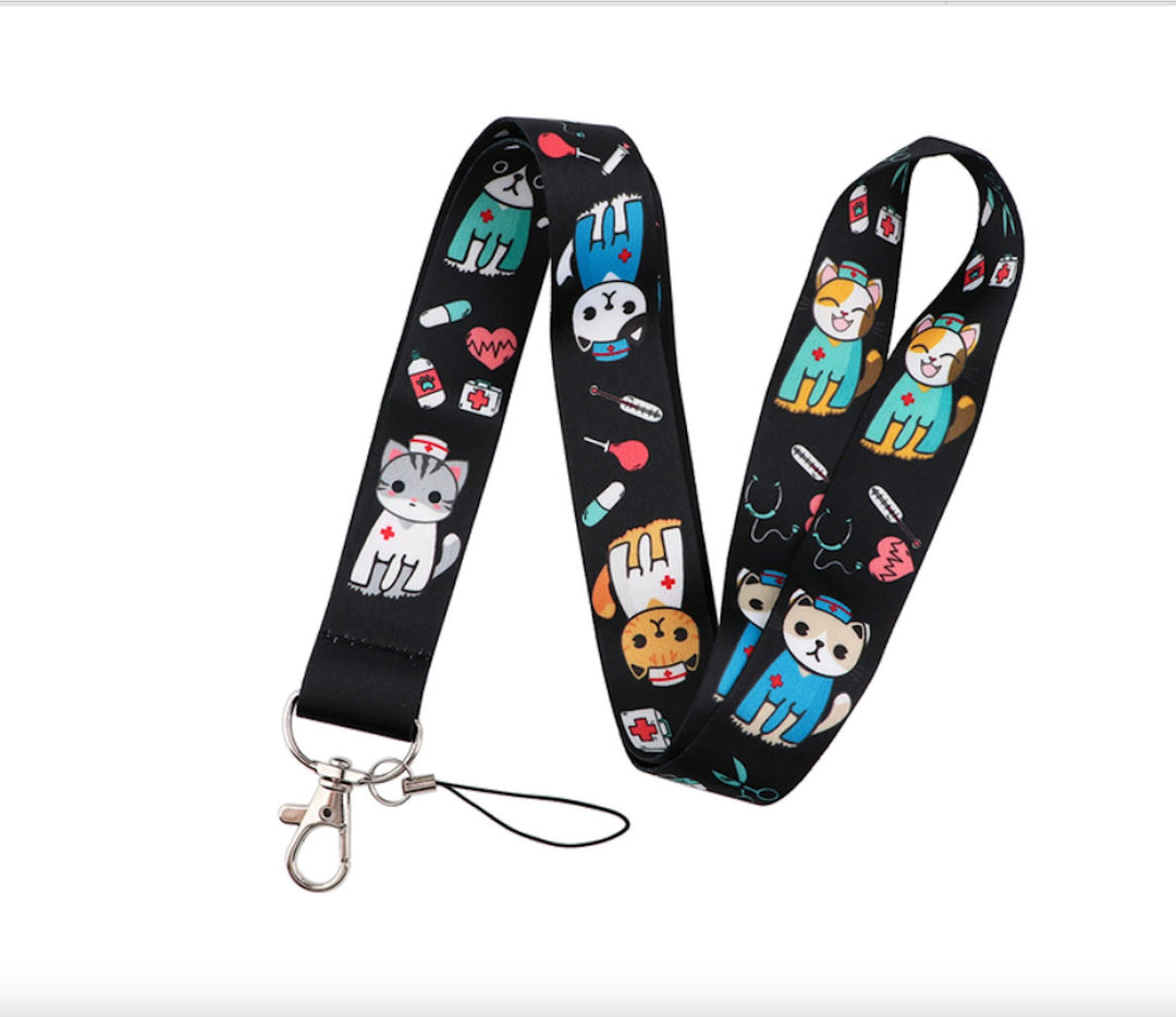 Cats in Scrubs Lanyard & ID Badge Card Holder