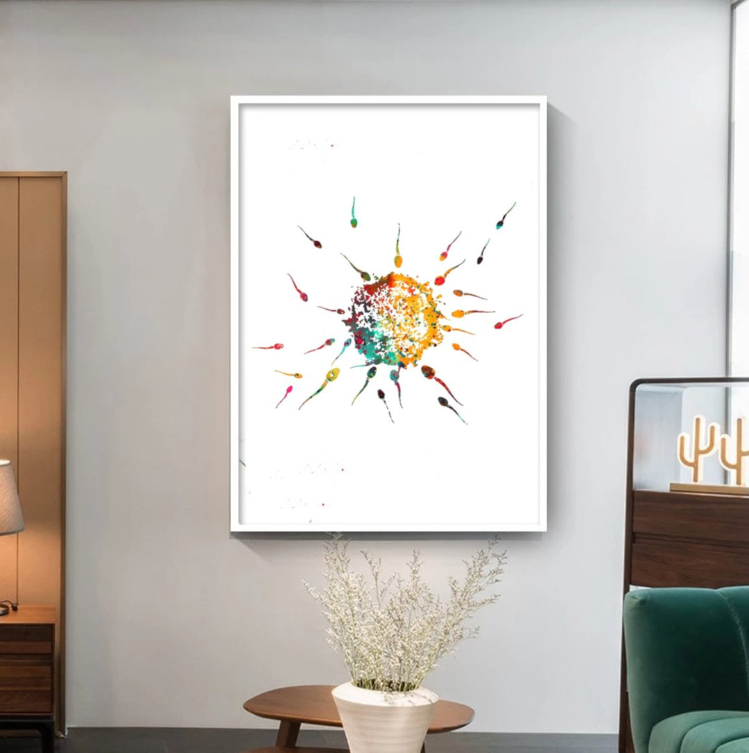 Conception Egg Fertilisation 100% Cotton Canvas Watercolour Print