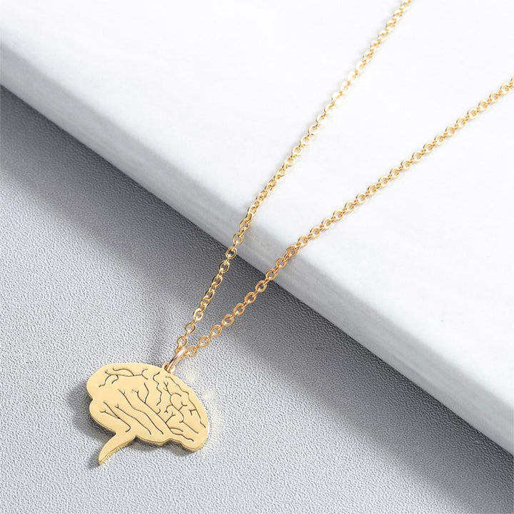 Brain Stem Pendant Necklace - Gold