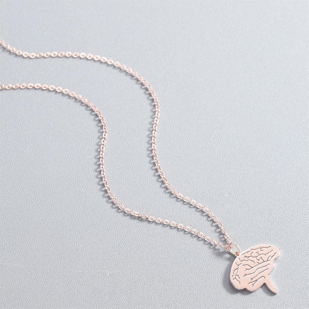 Brain Stem Pendant Necklace - Rose Gold