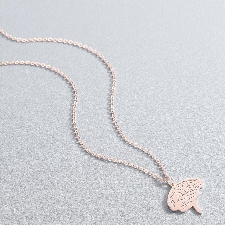 Brain Stem Pendant Necklace - Rose Gold