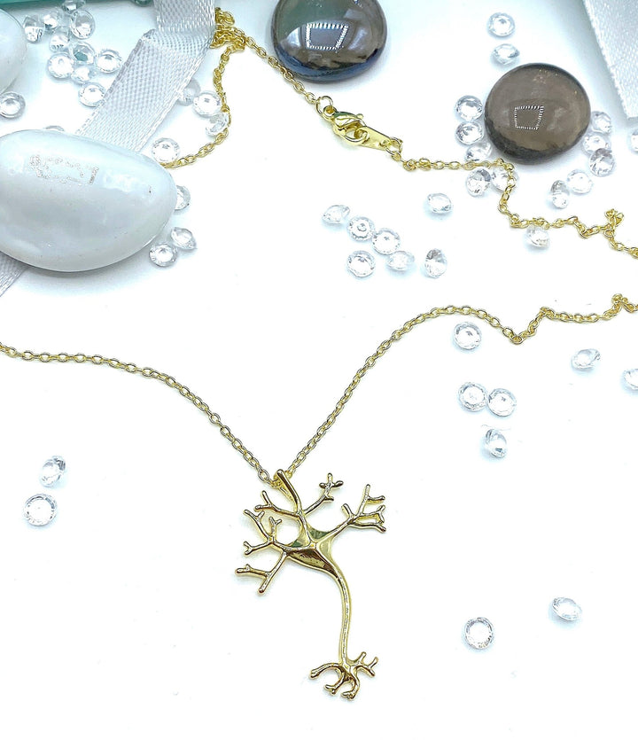 Neuron Pendant Large Necklace - Gold