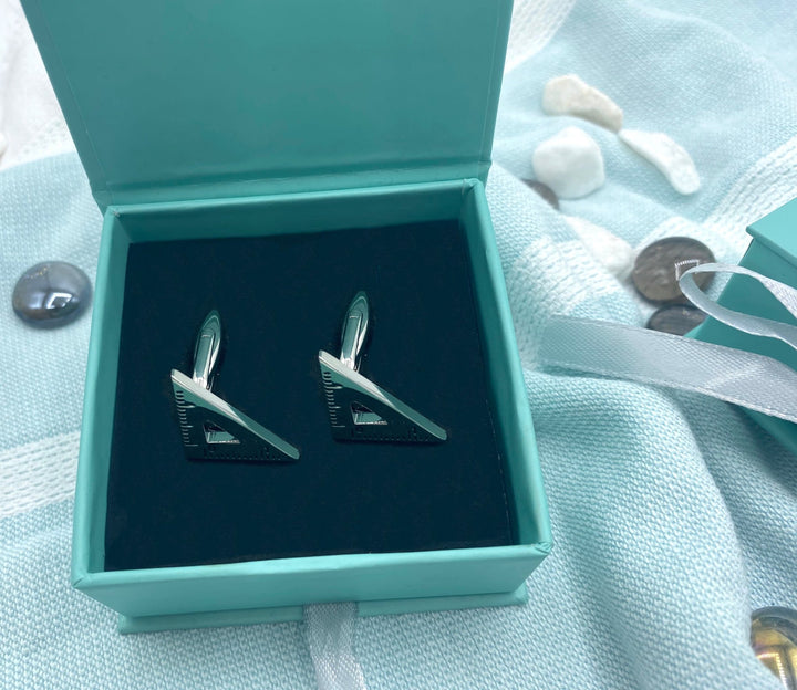 Set Square Cufflinks - Silver