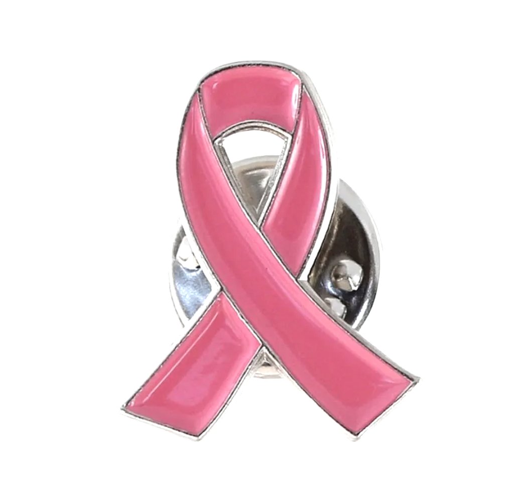 Breast Cancer Pink Ribbon Lapel Pin Brooch - A stylish and meaningful accessory featuring a pink ribbon design, symbolizing breast cancer awareness, with 10% of proceeds donated to Macmillan UK