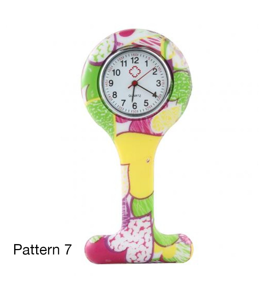 Coloured Hearts Pattern Fob Watch featuring a vibrant and playful heart design, perfect for adding a cheerful touch to any outfit.