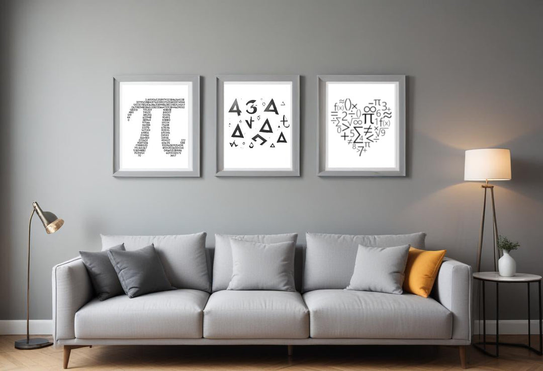 Artistic watercolour print featuring the Pi maths symbol, printed on 100% cotton canvas, perfect for math enthusiasts and educators