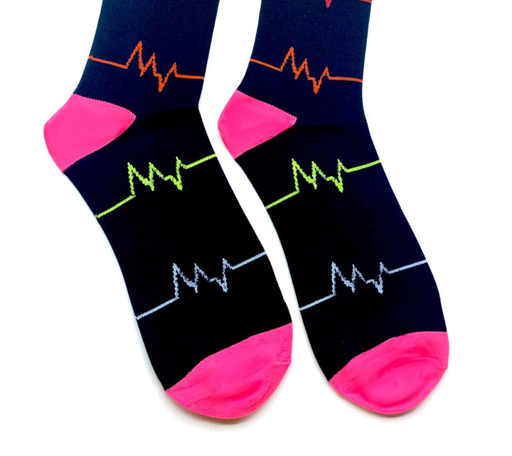 Lightweight Everyday Compression Socks Black, Blue Pink ECG