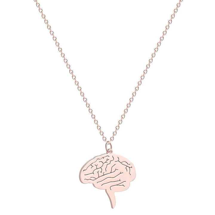 Brain Stem Pendant Necklace - Rose Gold