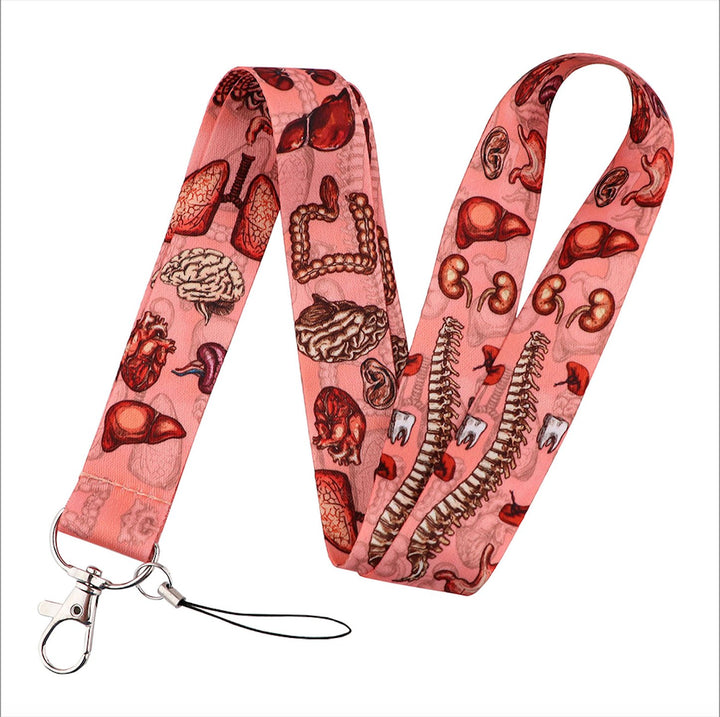 Human Major Organs Vintage Design Lanyard & ID Card Holder