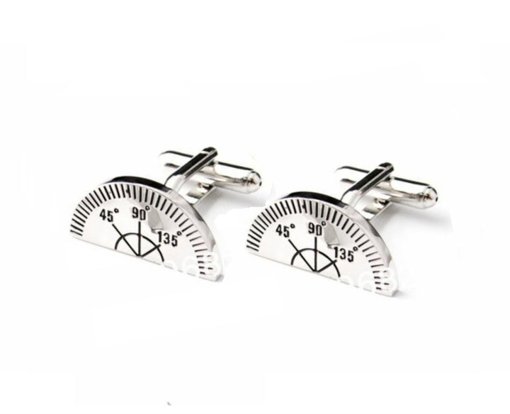 Protractor Education Cufflinks Silver