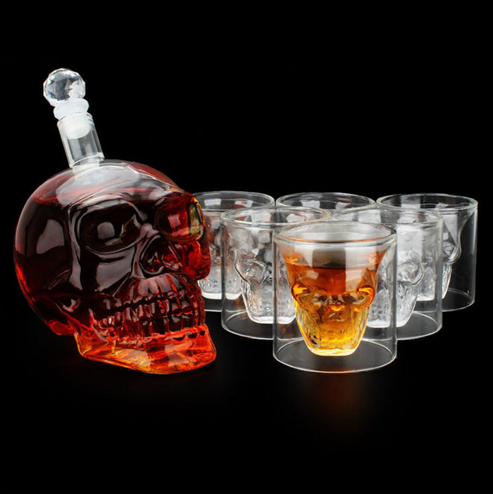 Skull Shaped Spirits and Wine Decanter - Unique centerpiece for health professionals or educators, perfect for events and gatherings.