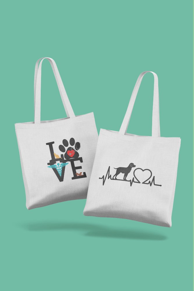 Veterinary Labrador Dog Heartbeat Tote Shopper Bag