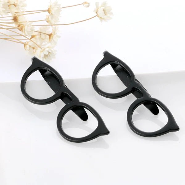 Optometrist Spectacles Glasses Tie Clips Black