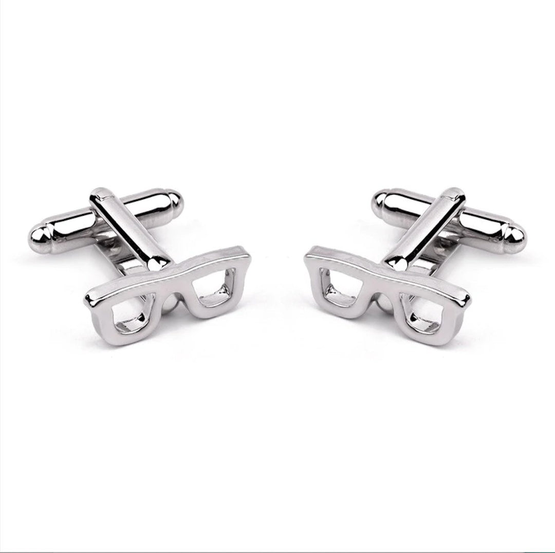 Spectacle Glasses Cufflinks & Tie Pin