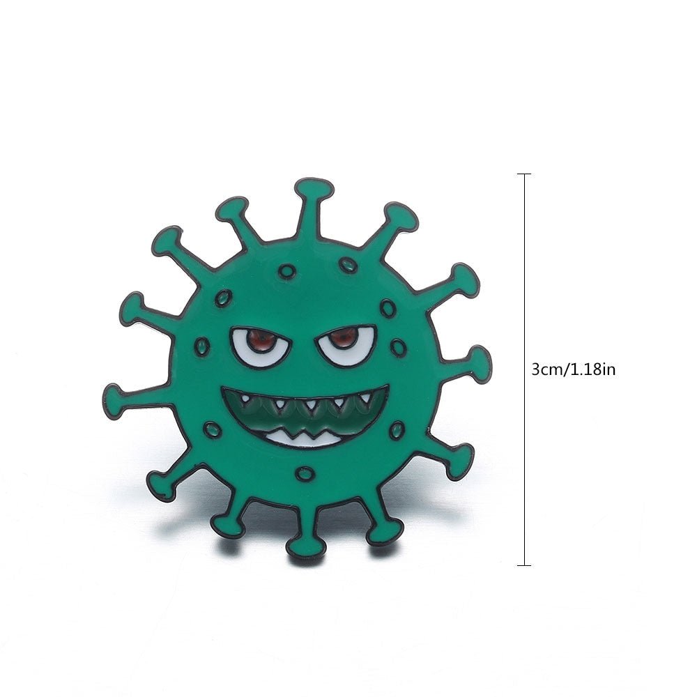 Virus Design Lapel Pin Brooch - Green