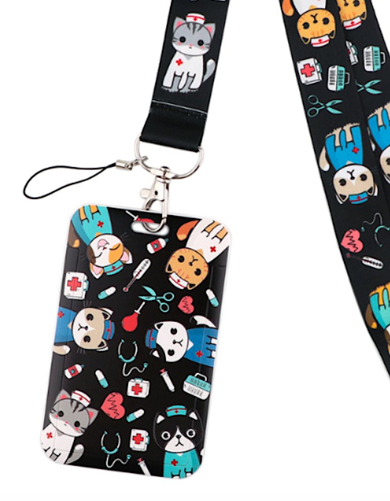 Cats in Scrubs Lanyard & ID Badge Card Holder