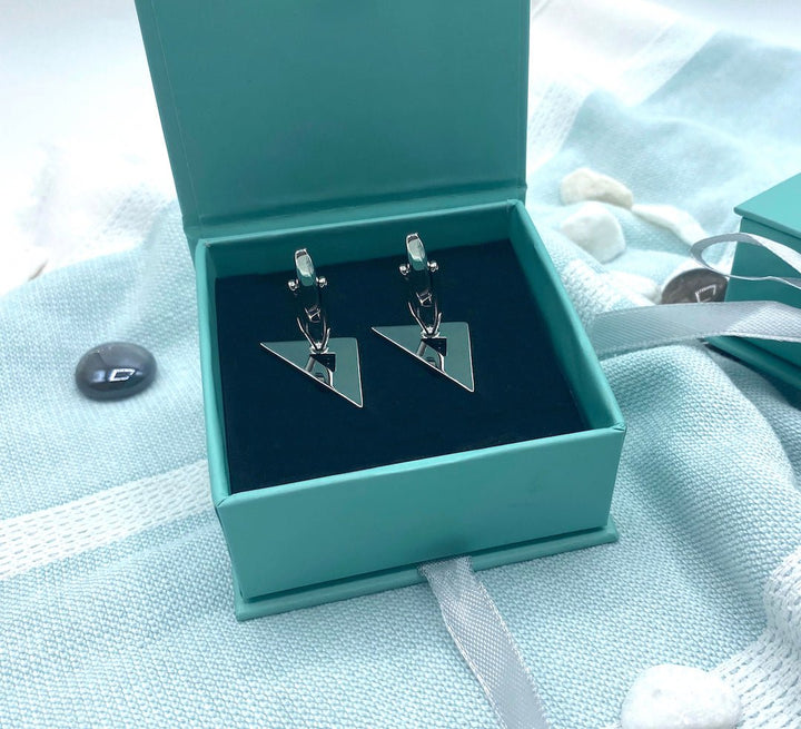 Education SET SQUARE Cufflinks Silver