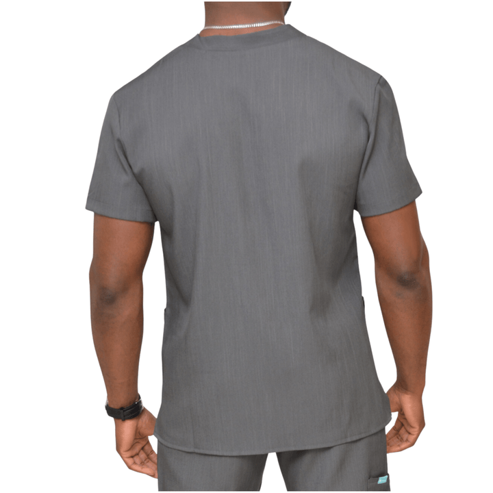 Reuben 4 Pocket Scrub Top Charcoal Grey