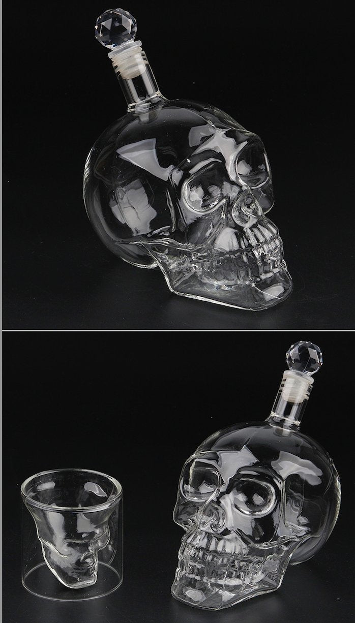 Skull Shaped Spirits and Wine Decanter